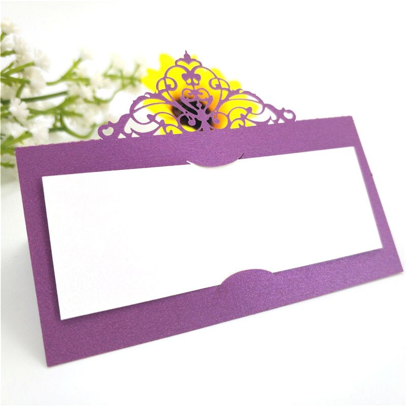 10 stk festbord navn gæste bord kort navne kort bord bord bord bryllup forsyninger sidde dekoration favor 6z-sh873: Mørke lilla