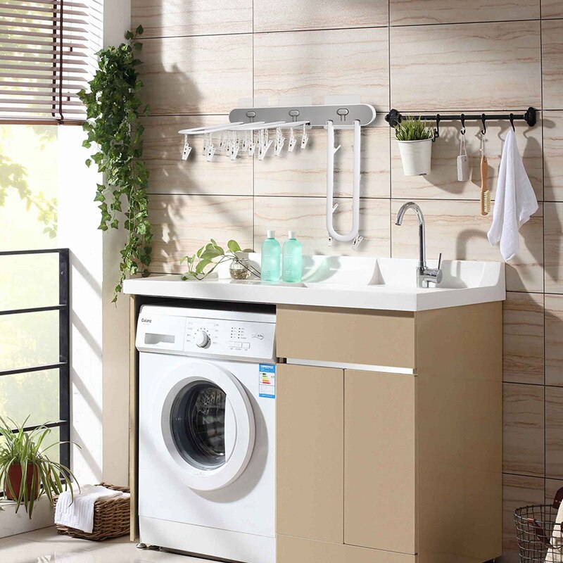 Foldable Clothes Hanger Rack Clothespin Underwear Hanging Rack Drying Rack Wall Mounted Clothes Storage Rack Organizer laundry