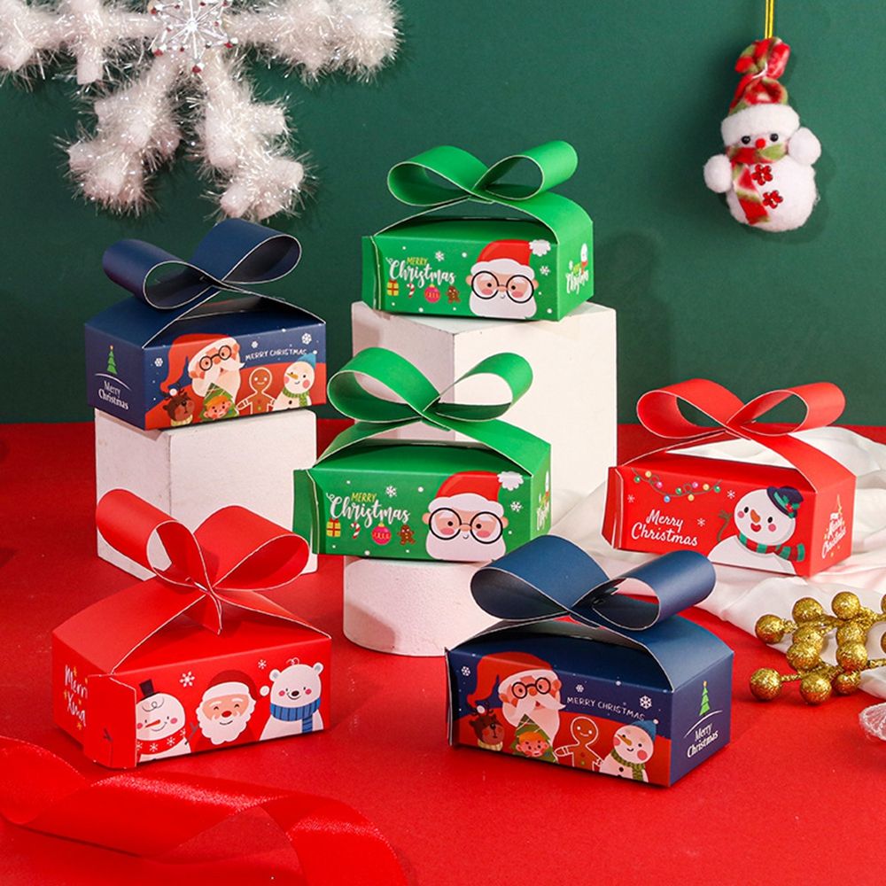 1 Pcs Christmas Papieren Zak Voor Snoep Cookie Biscuit Chocolade Verpakking Doos Met Venster Gebak Levert