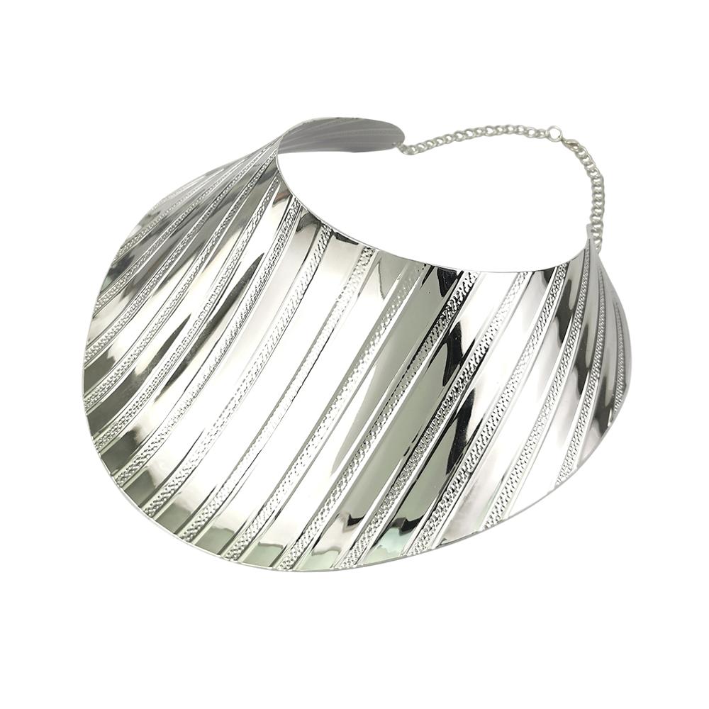 Manilai áfrica instrução colares grande liga torques para mulheres grande colar gargantilha boho design steampunk jóias 2020: 4980 Silver