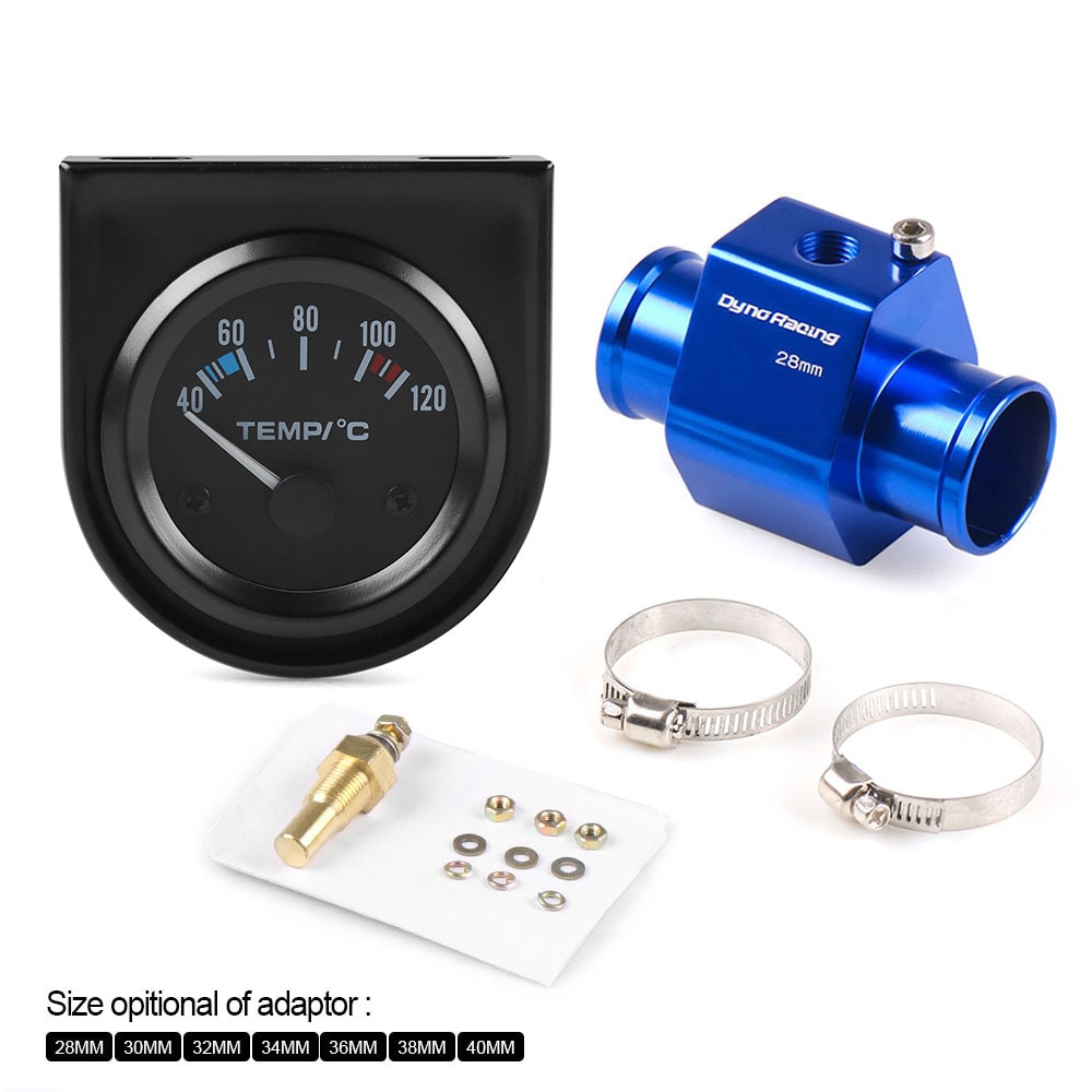 2INCH 52MM White Led Water Temperature Gauge 40-120 Celsius With 1/8NPT Water Temperature Seal Pipe Sensor Adapter