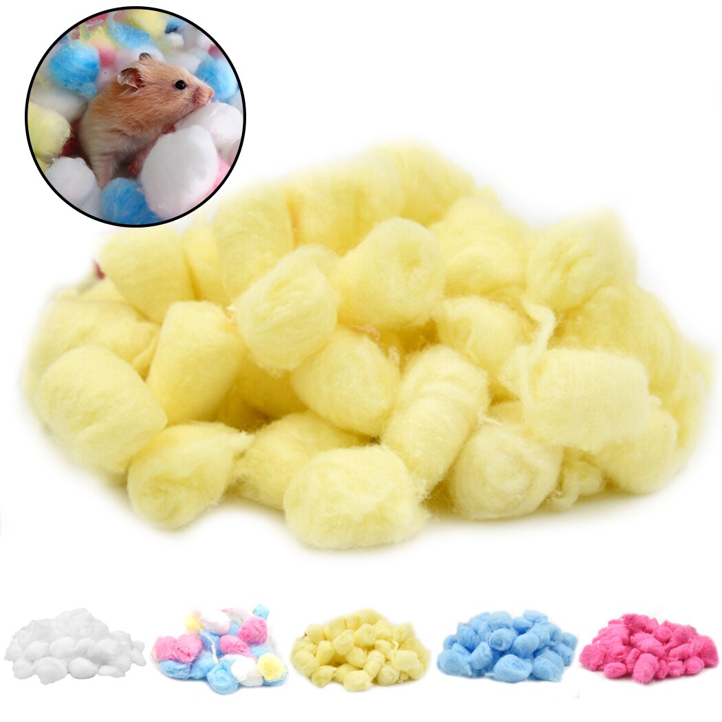 50PCS/100PCS Hamster Cotton Balls Winter Warm Hamster Nesting Material Colorful Cute Mini Balls Small Pet Cage Accessories