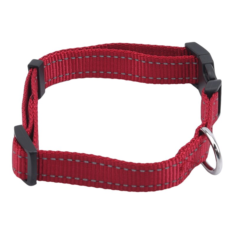 Nylon hondenhalsband voor 's nachts, knipperend, lichtgevende hondenriem voor honden, lichtgevende fluorescerende halsbanden voor huisdieren, huisdierbenodigdheden: Rood 2cm draden