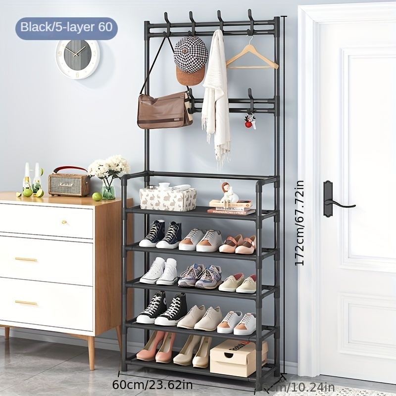 Clothes Hanger Multi-ayer Shoer Rackr Doorway Hangers Shoe Shelf Coat Rack Clothes Hat Hangers Shoe Rack Multi-ayer Shoes Racks: Light Grey
