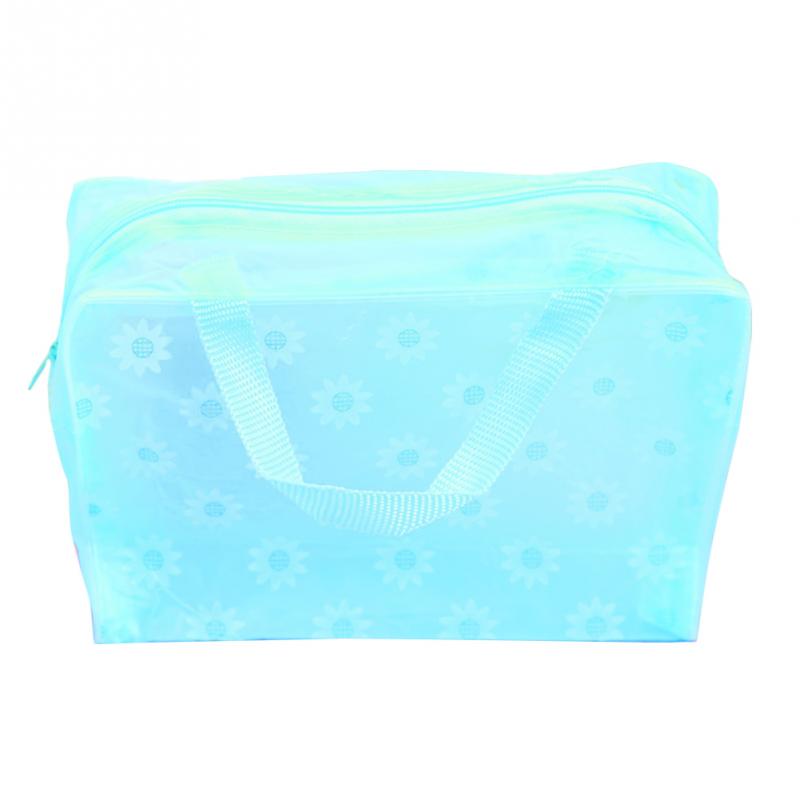 Transparante Waterdichte Make Opbergtas Bloemen Gedrukt Make-Up Tas Travel Organizer Koreaanse Badkamer Wassen Tas Grote: green