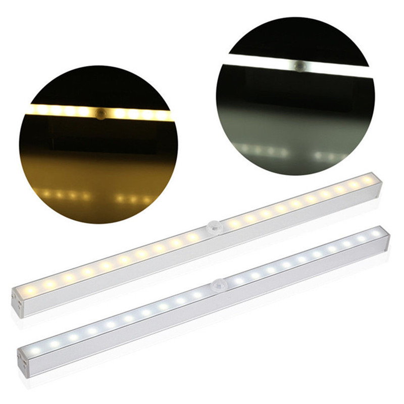 Sans fil 20 LED sous meuble lumière veilleuse avec PIR capteur de mouvement armoire placard escalier cuisine veilleuse batterie puissance