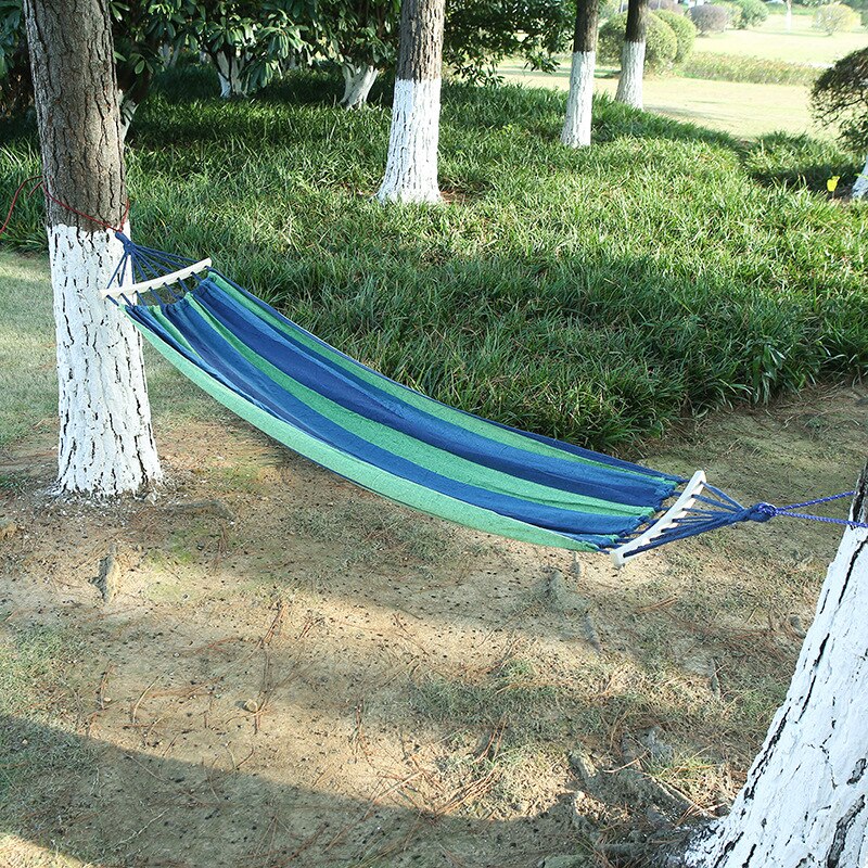 Haven hængekøje hængende bærbar udendørs seng haven sport hjem rejser camping lærred stribe hængende seng hængekøje