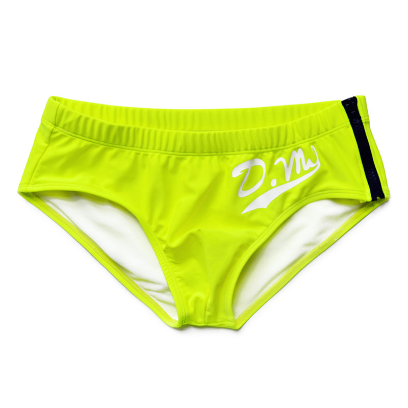 Side Zipper Mens Swim Briefs Sexy Swimwear Bikini Swiming Trunks Beach Bathing Suit Gay Shorts Desmiit DM Swimsuit Zwembroek Man: DM 9003 Green / L