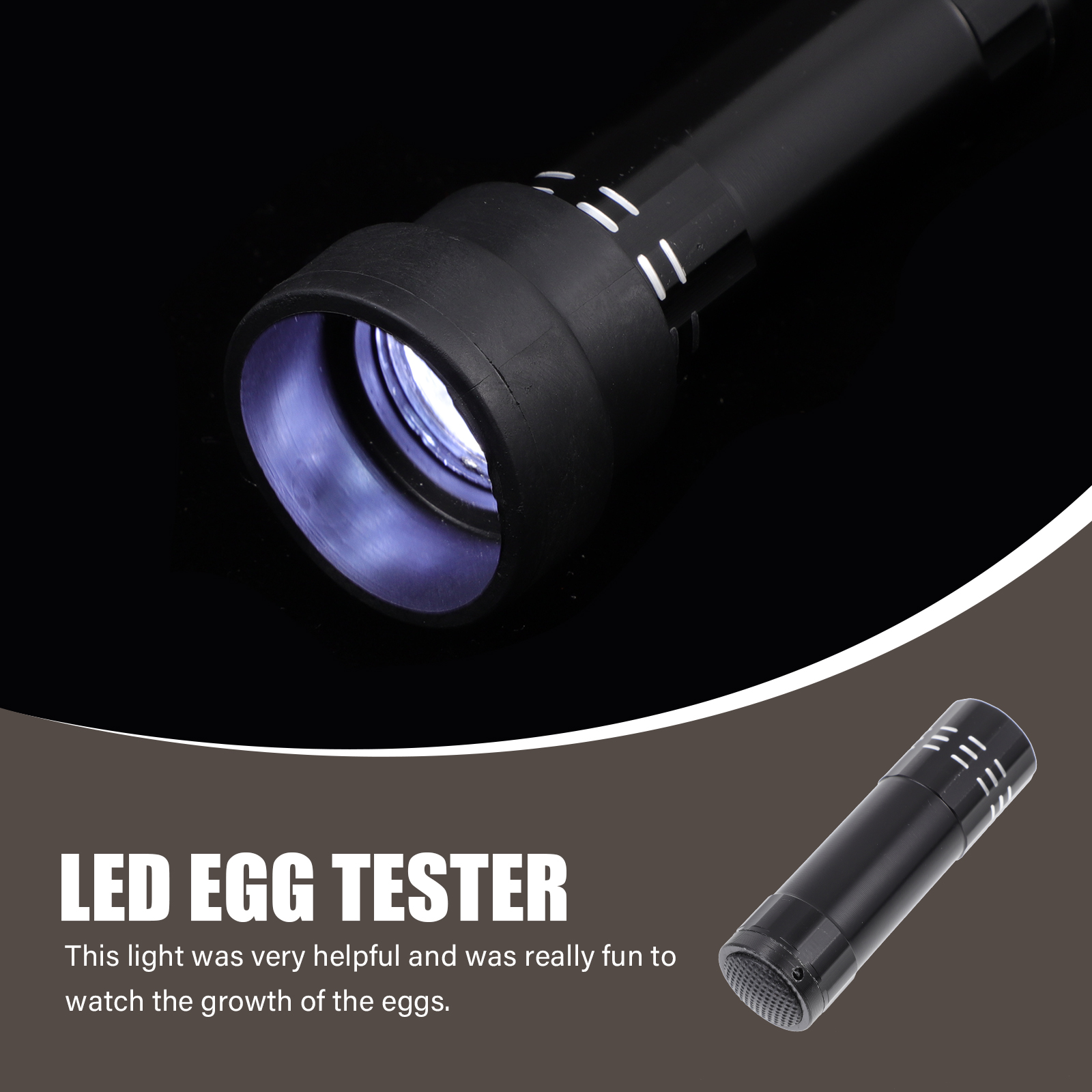1pc Egg Candler Egg Candling Lamp LED Cool Light Small Flashlight