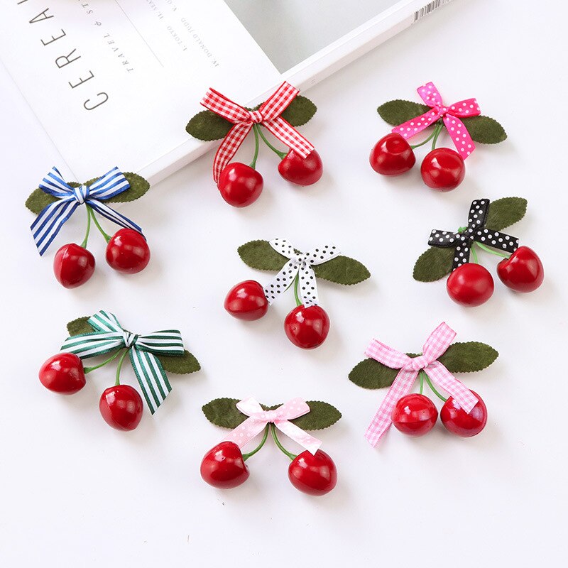 Cute Baby headdress children's hair accessories three-dimensional cherry jewelry hairpin bow princess head flower side clip