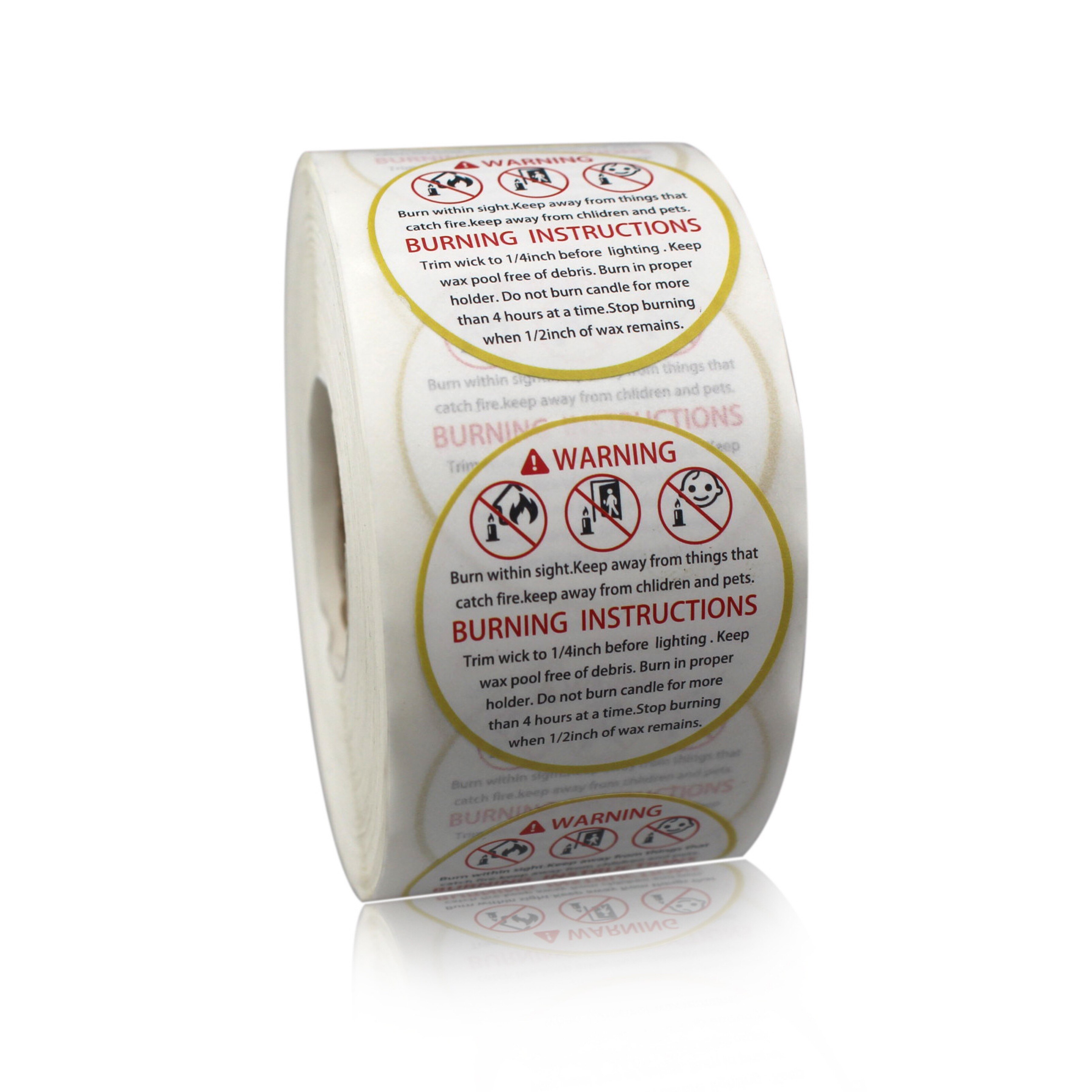 500PCS Candle Warning Labels Candle Jar Container Stickers Candle Safety Labels Candle Warning Sticker Decals for Candle Making: C