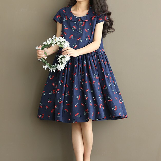 Escuela Japonesa uniformes Anime Cosplay Sailor traje estilo universitario pequeño fresco cereza estampado chicas dulces y lindas estudiante vestido M-XL