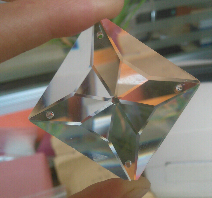 10 st/lot , 30mm 4 hål kristallglas facetterade fyrkantiga pärlor  k9 kristallkrona prismpärlor
