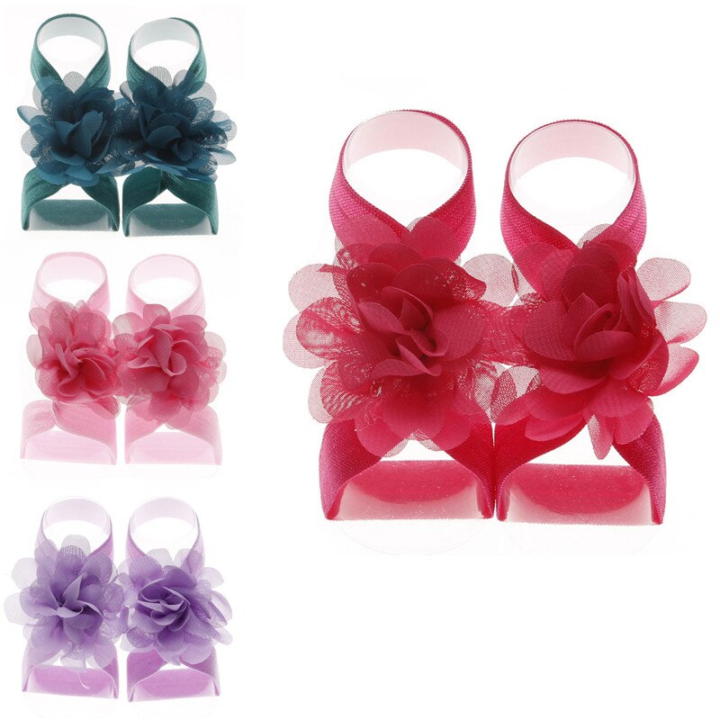 Pudcoco babymeisje mooie zonnebloem voetband blotevoeten sandalen schoenen pols bloemen