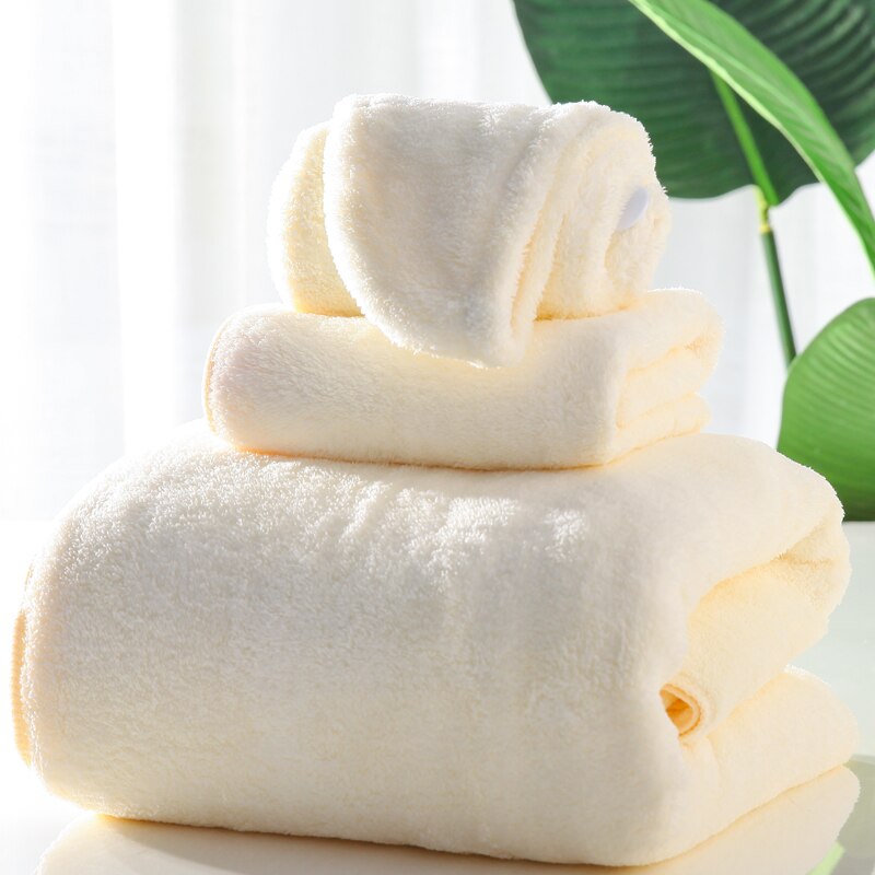 Juego de toallas de baño para adultos 140x70cm Toalla de baño, toalla facial de 32x70cm y gorro de pelo seco un conjunto de toallas suaves de microfibra súper absorbente