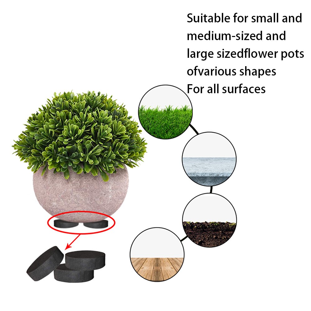 24PCS Self-Adhesive Potted Mat Flower Pot Mat Plant Feet Riser Pad Round Invisible Natural Rubber Flowerpot With Adhesive