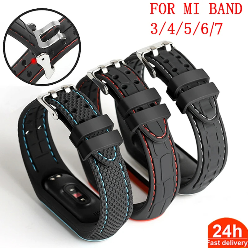 Silikone til xiaomi mi band 4 rem armbånd sport gummi urrem udskiftning smartwatch rem til mi band 3 4 5 6 7 armbånd