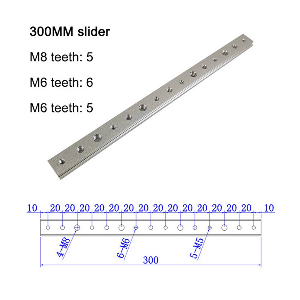 T-track Slider Sliding Nut Aluminum Alloy T Slot Nut Jigs Screw Slot Fastener 100MM/200MM /300MM /400MM Woodworking Tools: 300MM