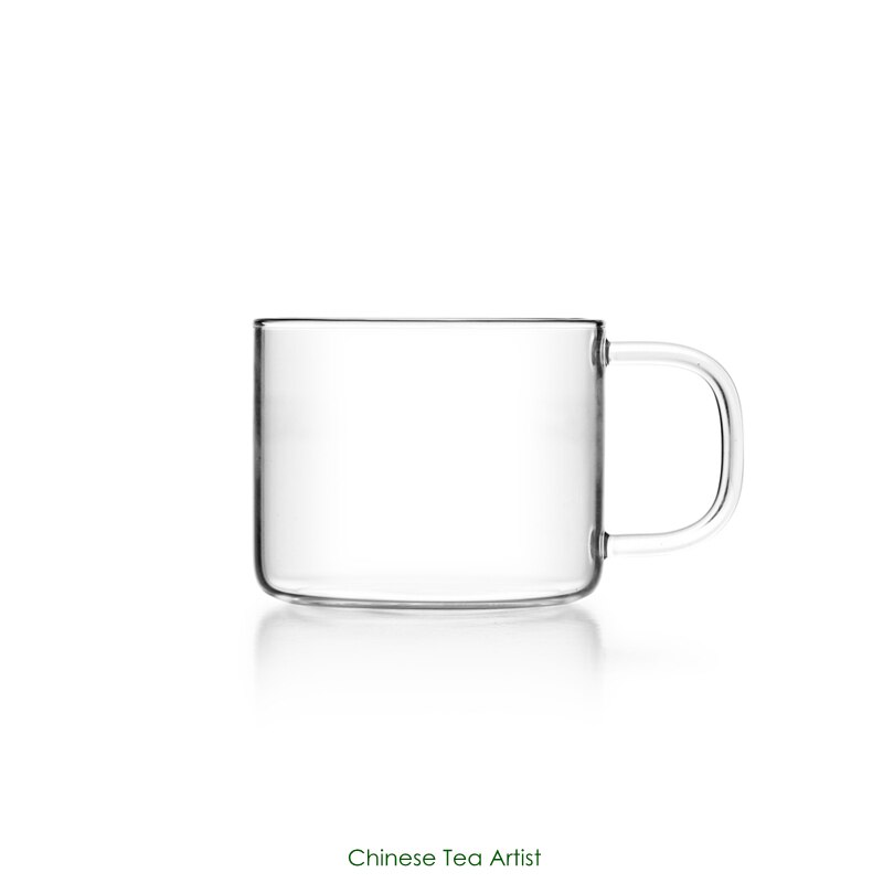 4 sæt / parti super klare moderne te glas kopper med håndtag 150ml, glas drinkware, kungfu te sæt: Default Title