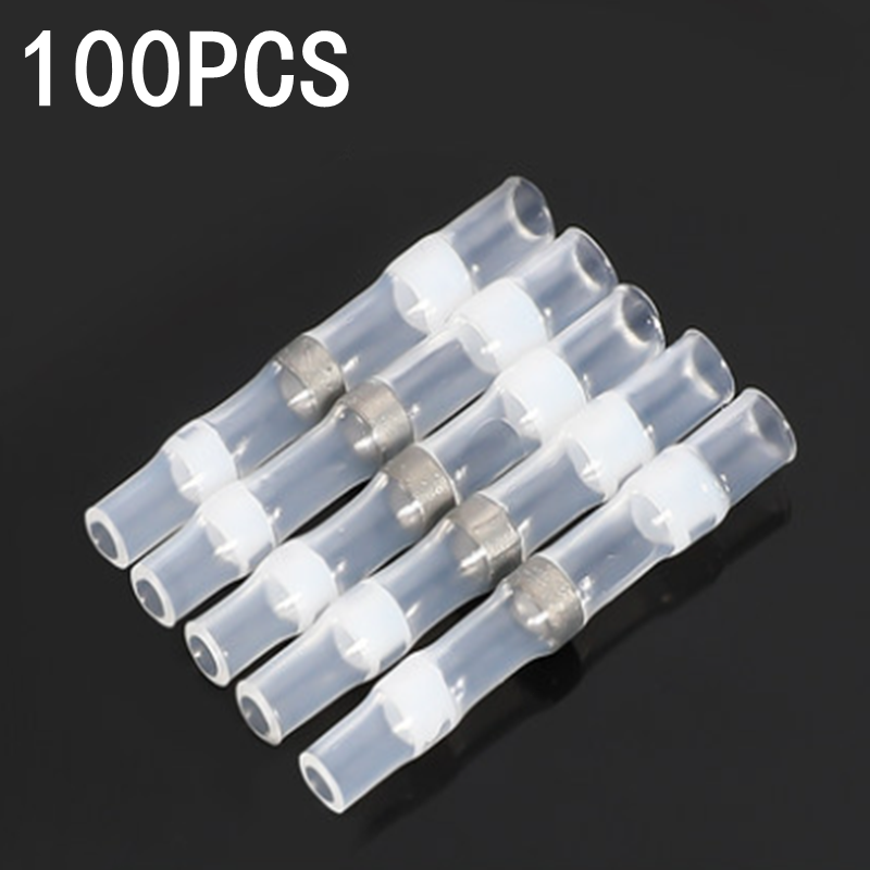50/100pcs,Soldering Thermal Casing,Waterproof,Solder Seal Heat Shrink Butt Wire Connectors Terminals Electrical Copper with Glue: Gold