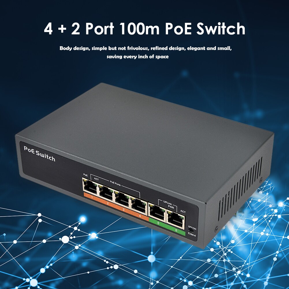 10/100M 4 Poorten 48V Poe Netwerk Switch Snelle Switch Met Interne Power Voor Ip Camera Beveiliging cctv Draadloze Ap