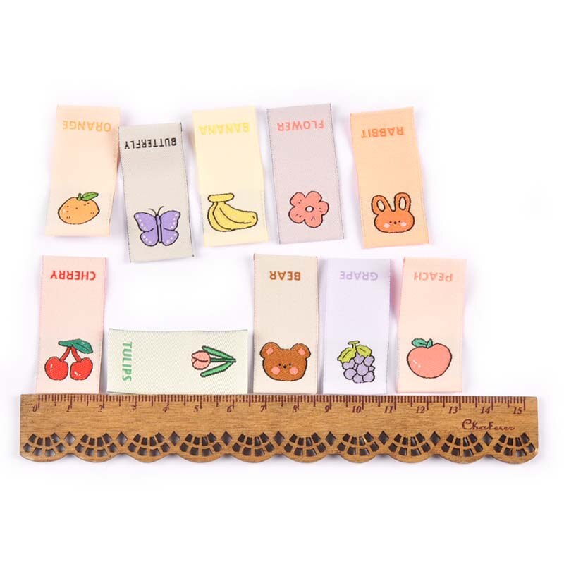 Etiquetas bordadas para el cuidado de la ropa de los niños, accesorios de ropa hechos a mano, manualidades, 40x15mm, 50 Uds.