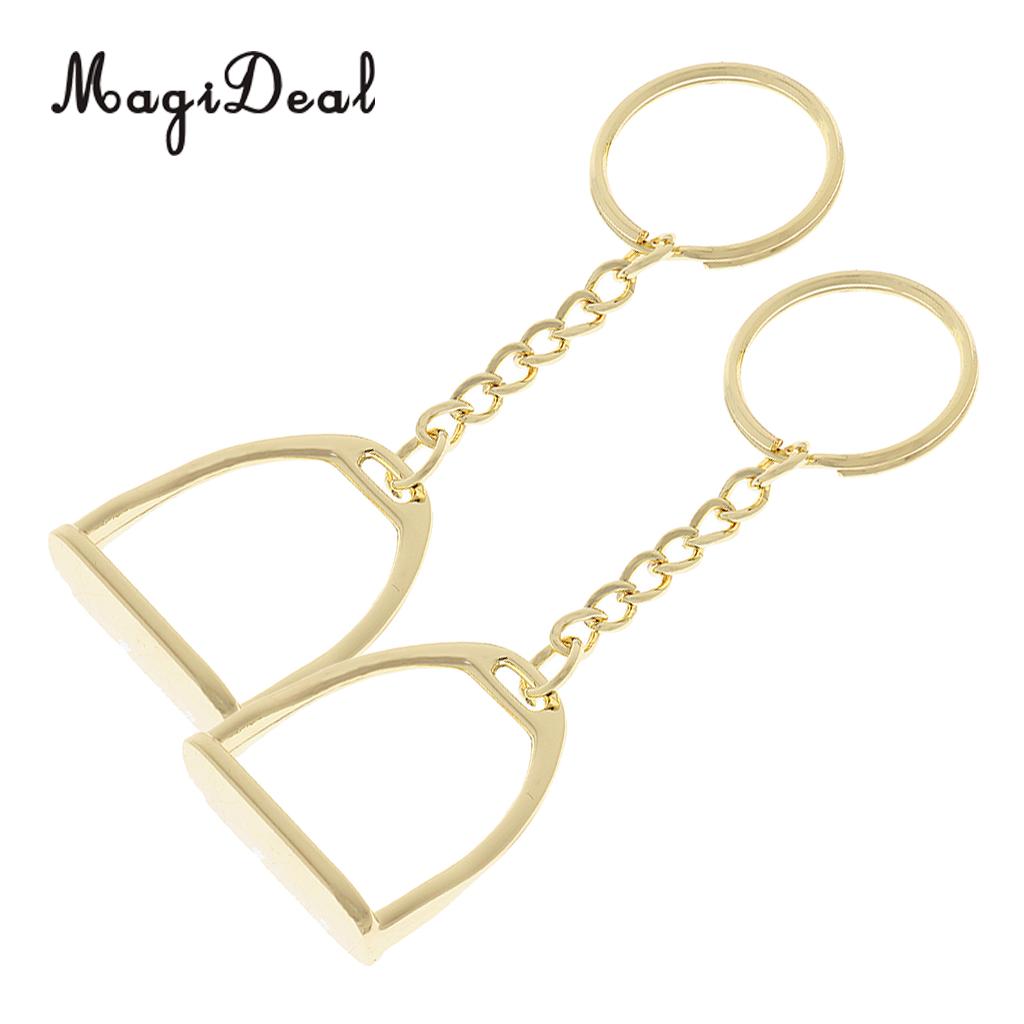 2 stykker zink legering stigbøjlen nøglering nøglering engelsk hest ornament værktøj ridesport forsyninger