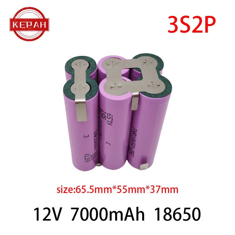 Customized5S2P 5S3P 5S4P 6S2P 8.4V 3.7V 10.8V 16.8V 18V 25.2V 18650 35E battery pack 3500mAh for screwdriver electric drill cell: Silver
