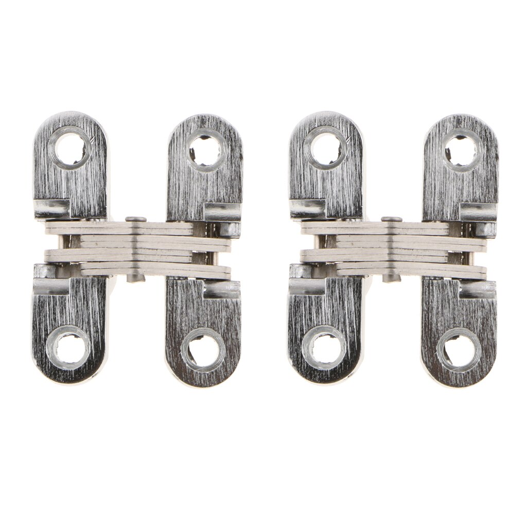 2x High Brushed Folding Door Hinge Built-in Concealed Hinges Removable Pin Cross Slow Shut 7KG/10KG Furniture Hardware