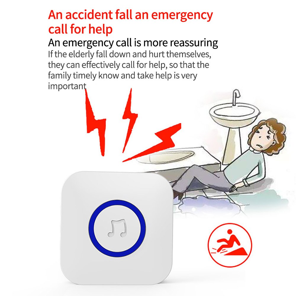 Home Wireless Doorbell Smart LED Light Waterproof Call Bell 330M Remote Battery Button 52 Bell 4 Volume For Home Office