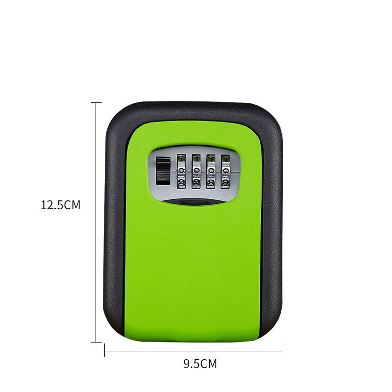 Metal Key Safe Storage Box with 4-Digit Password Lock Home Garage Apartment Spare Keys Hidden Secret Organizer Box: Green-Black