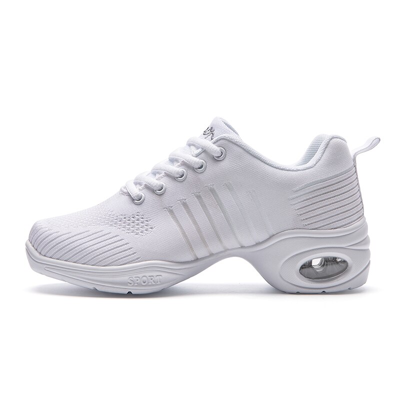 Danssneakers Dames - Ademend Mesh Bovenwerk, Zachte PU Zool, Veters Jazz Modern Dansschoenen