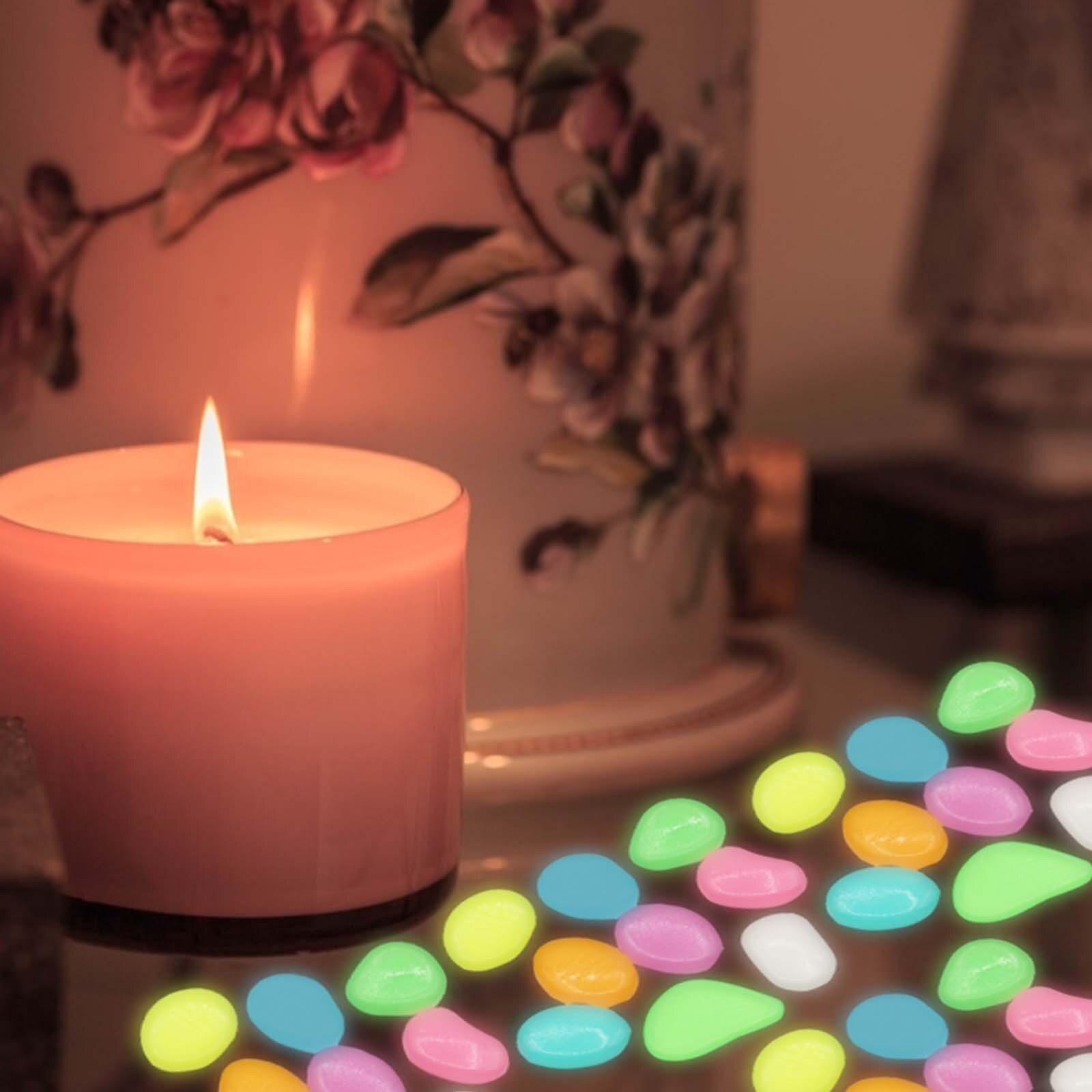 100pcs Glow In The Dark Garden Pebbles Glow Stones Rocks For Walkways Garden Path Patio Lawn Garden Yard Decor Luminous Stones