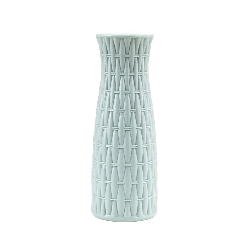 Vases à fleurs en plastique, décoration de maison, Vases en céramique incassable, Arrangement d'imitation, panier de décoration moderne de mariage européen: E Green