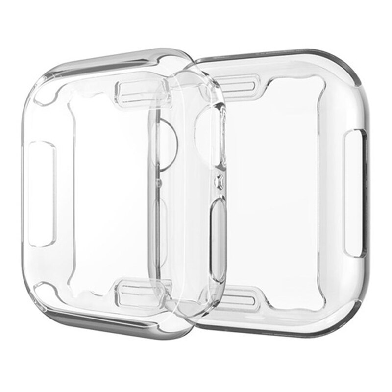 360 Volledige Soft Clear TPU Screen Protector Case Voor Apple Horloge Serie 44 MM 40 MM 42 MM 38 MM Transparante Cover Voor IWatch 6/SE/5/4/3: Blue / 1 inch