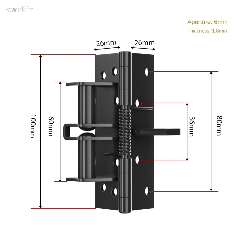 Bisagra de resorte de puerta de cierre automático, cierre de puerta de madera, rebote, armario, Invisible, posicionamiento de ángulo recto de 90 grados: Negro