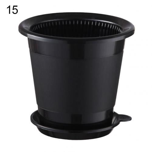 Drainage Slotted Hole Succulents Orchid Flower Inner Outer Pot Container Home Office Decor Planter Desktop Flower Pots: 15