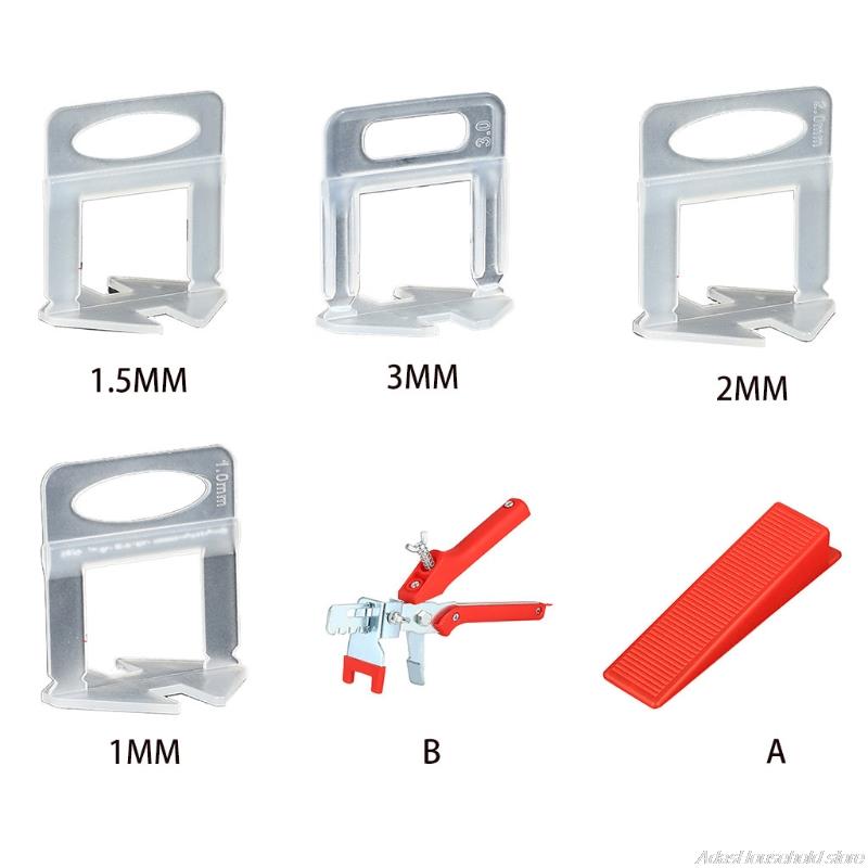 Espaciadores niveladores de azulejos DIY, 100 unids/set/juego, Clips de nivelación de azulejos de 1,5mm/1mm/2mm/3mm para nivelar la instalación de piedra de azulejos