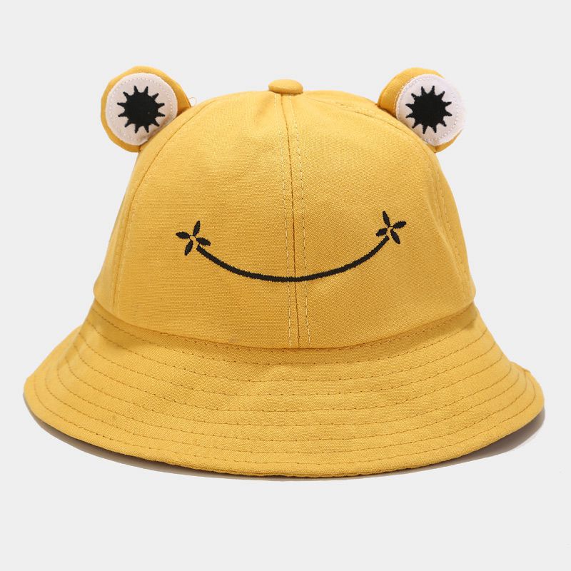 Women Frog Bucket Hat Summer Hat Female Parent-Child Frog Fishing Cap Korean Wild Cute Sun Hat Big Eyes Bucket Hat: 1