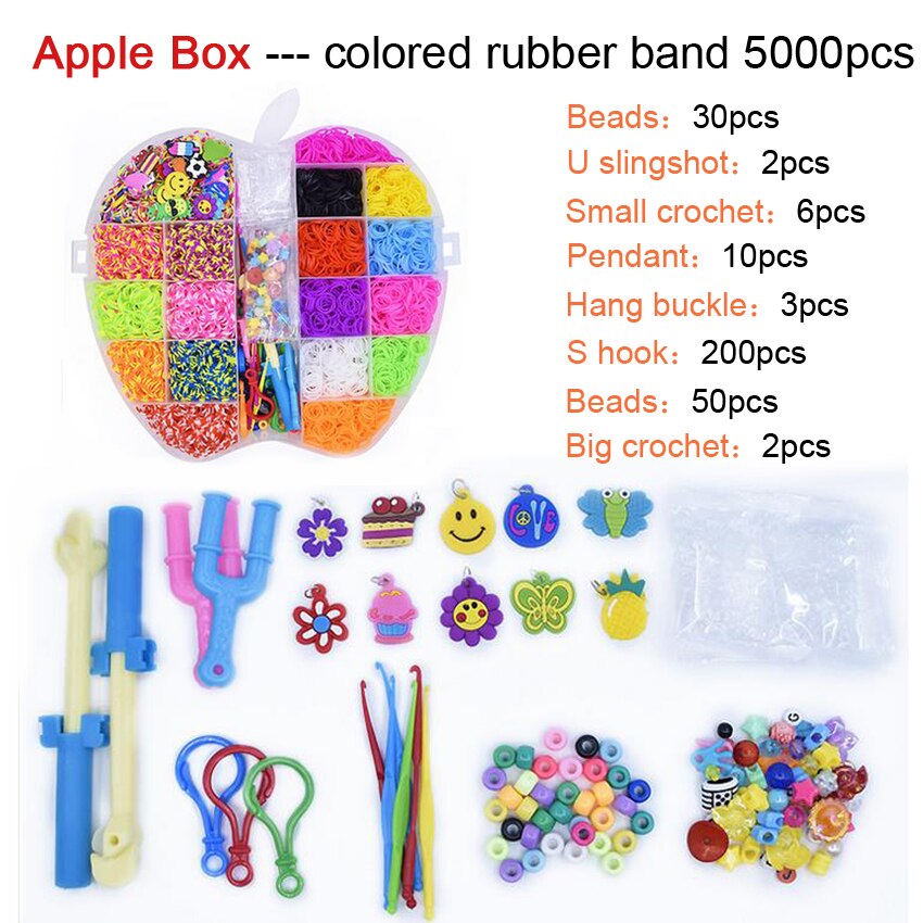 Dollryga 10000 stk gummi vævkasse diy bands sæt kid armbånd silikone elastikker elastisk regnbue vævning vævebånd børn legetøj