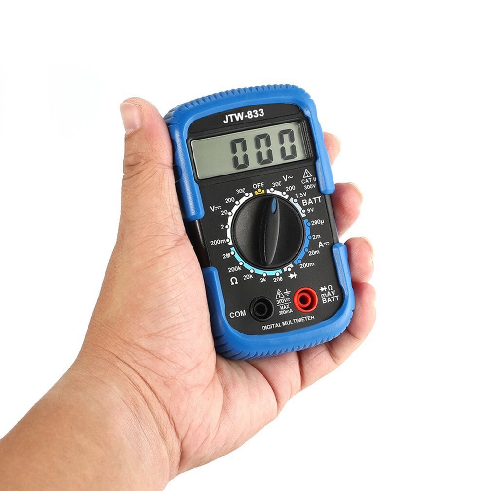 JTW-833 Handheld Mini Digital Multimeter 1999 Counts AC/DC Volt Amp Ohm Diode Battery Tester Ammeter Voltmeter