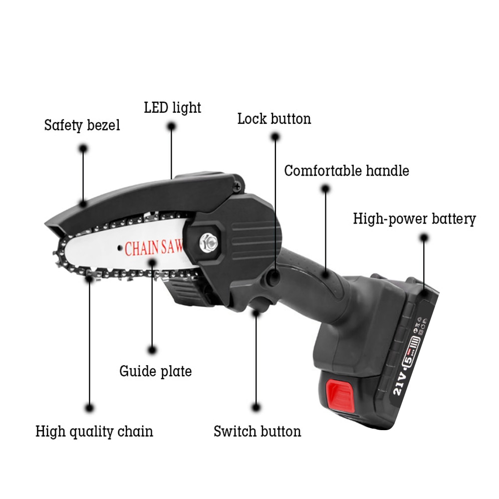 Rechargeable Electric Pruning Saw 2PCS Lithium Battery Small Electric Saws Woodworking Mini Electric Saw Garden Logging