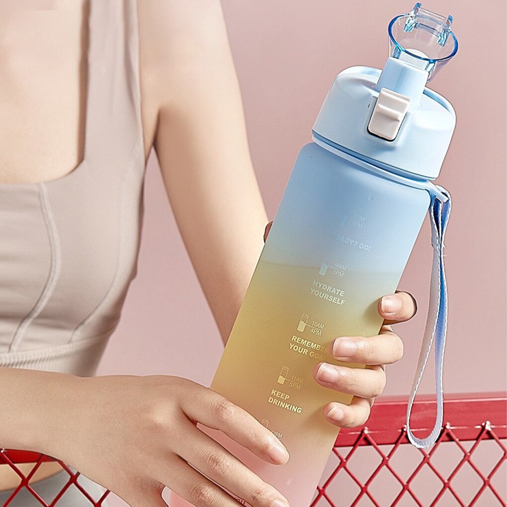 1000Ml Sport Water Fles Afdichting Anti-Lek Drink Fles Plastic Draagbare Sport Water Cup Geschikt Voor Camping En wandelen