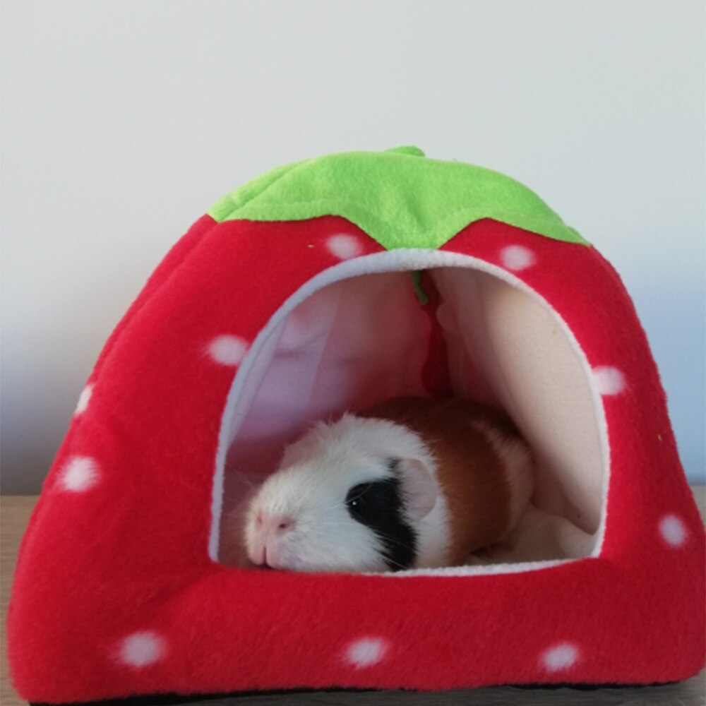 Pop Hamster Cage Toys Small Foldable Pet Animal Guinea Pig Bed Strawberry House Nest Winter Warm Squirrel Rabbit Chinchilla Rat