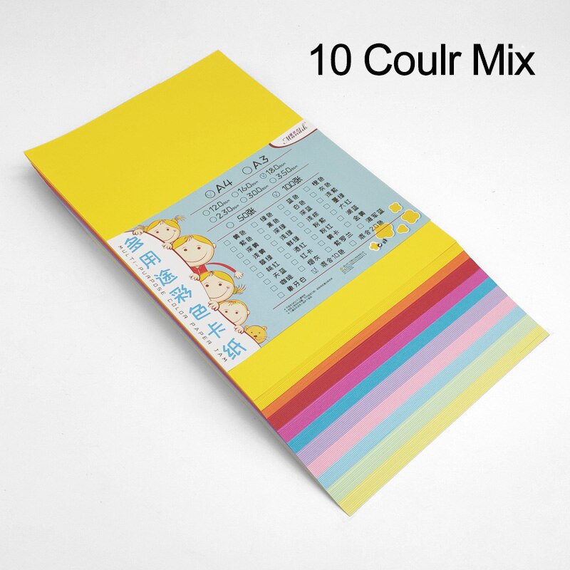 230gsm 50 Sheets Kids Paperboard Multicolor Specialty Paper Handmade Cardstock Craft Paper: 10 Color Mix