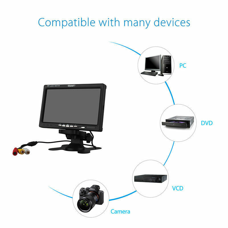 ¡Oferta! Monitor HD de 12V-24V y 7 pulgadas TFT LCD para coche, CCTV, vista trasera de marcha atrás, cámara de respaldo, triangulación de envíos