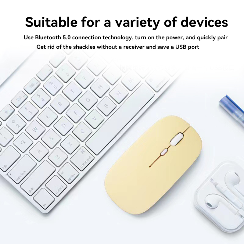 2.4 ghz:n langaton bluetooth-hiiri, ladattava, hiljainen, ergonominen, kaksoismalli, minikokoinen kannettava, dpi:llä säädettävä näppäimistö