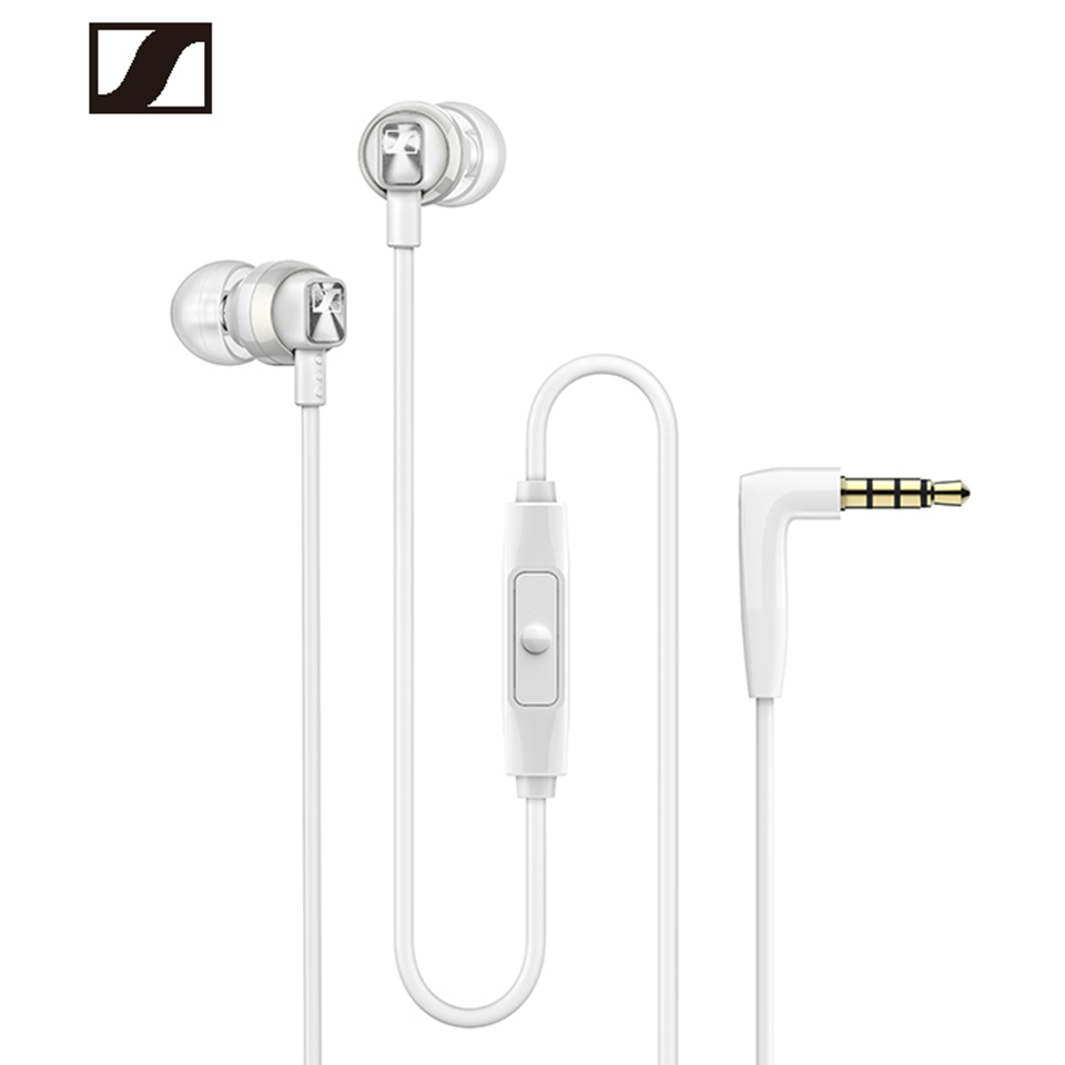 Sennheiser CX300S Wired Pure Bass Earphones Stereo Headset Sport Earbuds Noise Reduction Headphone for iPhone/Samsung/XiaoMi: WHITE