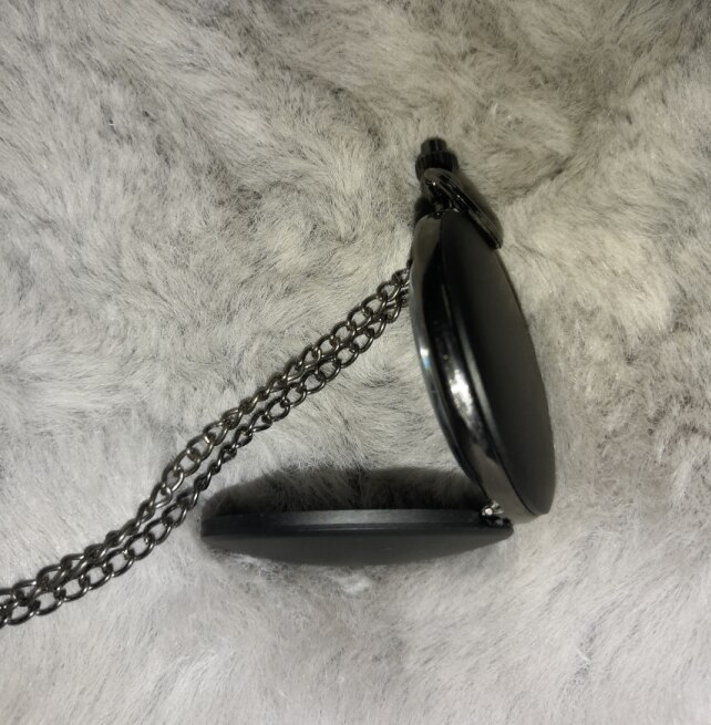 8826Large pocket watch black matte two-sided light