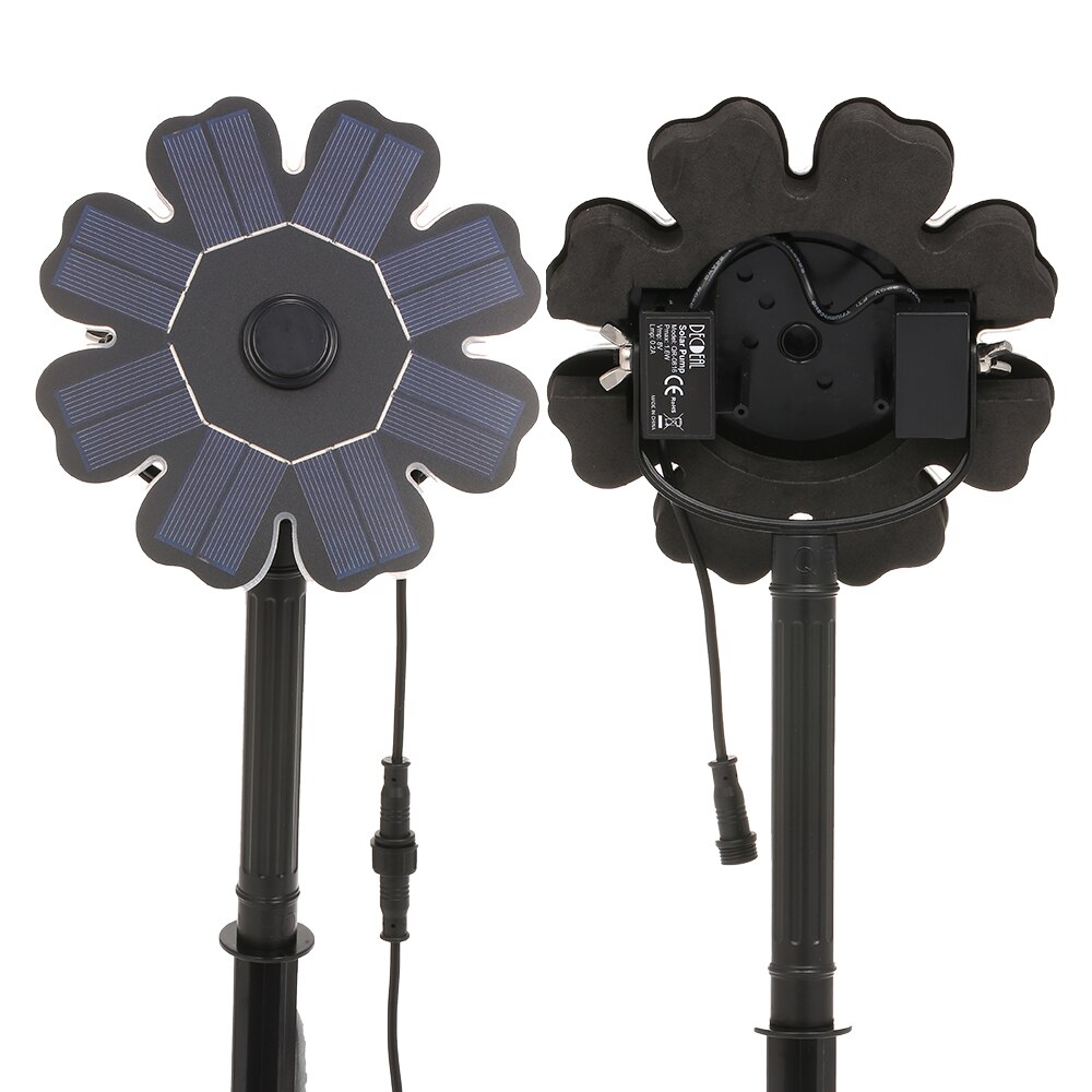 1.6W Solar Water Pump Solar Powered Fountain Pump for Bird Bath Flower Shaped Solar Panel with Stake Solar Powered